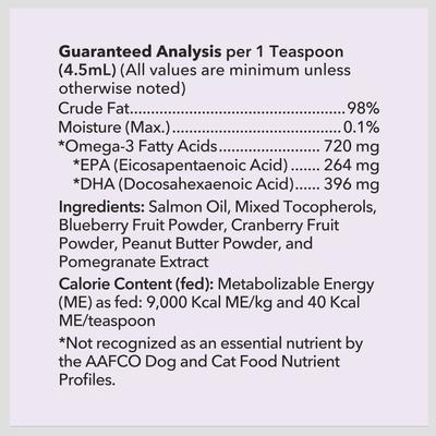 Show full view: Huggibles Tasty Toppers Wild Alaskan Salmon Oil Skin & Coat Supplement for Dogs & Cats, 32-fl oz bottle slide 3 of 4