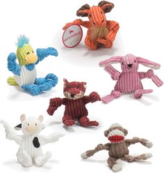 HuggleHounds Assorted Wee-Knottiesy Dog Toys, X-Small/Small, 6 count