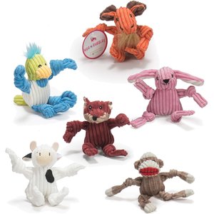 HuggleHounds Assorted Wee-Knottiesy Dog Toys, X-Small/Small, 6 count