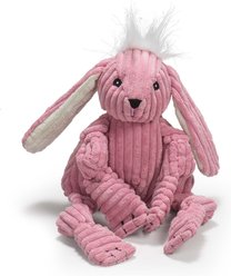 HuggleHounds Barnyard Durable Plush Corduroy Knottie Bunny Squeaky Dog Toy, Large