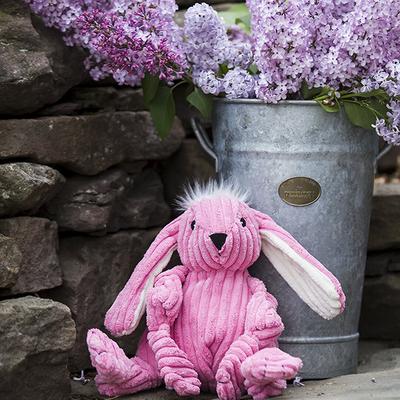Show full view: HuggleHounds Barnyard Durable Plush Corduroy Knottie Bunny Squeaky Dog Toy, Large slide 4 of 13