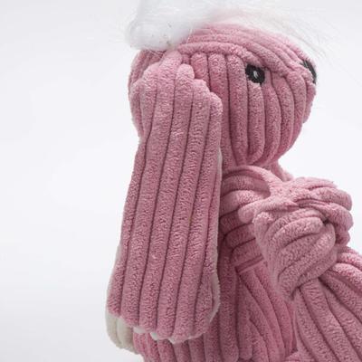 Show full view: HuggleHounds Barnyard Durable Plush Corduroy Knottie Bunny Squeaky Dog Toy, Large slide 6 of 13