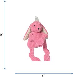HuggleHounds Barnyard Durable Plush Corduroy Knottie Bunny Squeaky Dog Toy, Small slide 2 of 9