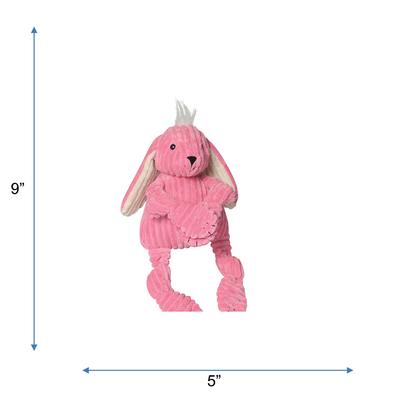 Show full view: HuggleHounds Barnyard Durable Plush Corduroy Knottie Bunny Squeaky Dog Toy, Small slide 2 of 12