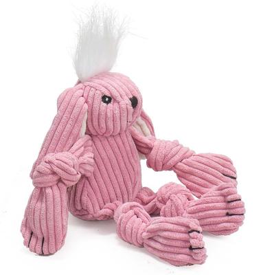 Show full view: HuggleHounds Barnyard Durable Plush Corduroy Knottie Bunny Squeaky Dog Toy, Small slide 4 of 12