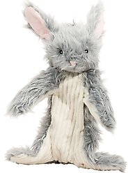 HuggleHounds Birch Bunny X-Brace Tough Squeaky Plush Dog Toy, Gray, Large