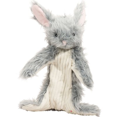 HuggleHounds HuggleHounds Birch Bunny X-Brace Tough Squeaky Plush Dog Toy, Gray, Large
