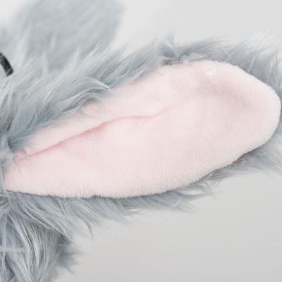 Show full view: HuggleHounds Birch Bunny X-Brace Tough Squeaky Plush Dog Toy, Gray, Large slide 9 of 9