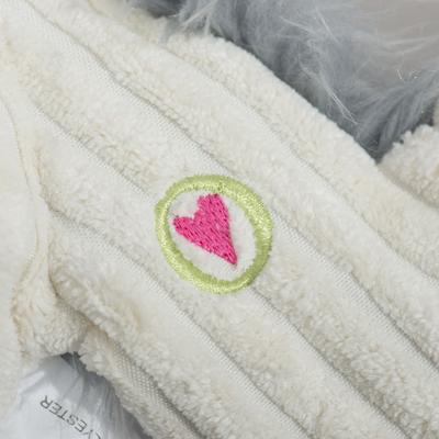 Show full view: HuggleHounds Birch Bunny X-Brace Tough Squeaky Plush Dog Toy, Gray, Large slide 8 of 9