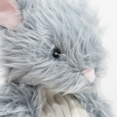 Show full view: HuggleHounds Birch Bunny X-Brace Tough Squeaky Plush Dog Toy, Gray, Large slide 6 of 9