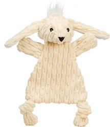 HuggleHounds Bobbi Bunny HuggleFlatties Tough Plush Dog Toy, Yellow, Large