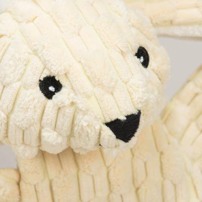 Show full view: HuggleHounds Bobbi Bunny HuggleFlatties Tough Plush Dog Toy, Yellow, Large slide 4 of 8