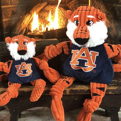 Show full view: HuggleHounds College Mascot Plush Corduroy Knottie Squeaky Plush Dog Toy, Auburn Tigers, Large slide 3 of 10