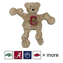 HuggleHounds College Mascot Plush Corduroy Knottie Squeaky Plush Dog Toy, Cornell University, Small 