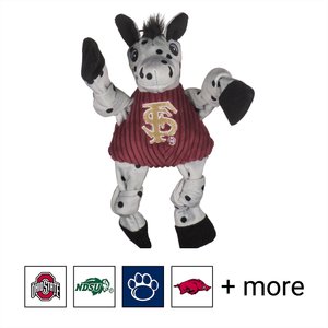 HuggleHounds College Mascot Plush Corduroy Knottie Squeaky Plush Dog Toy, Florida State Seminoles, Small