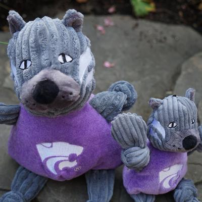 Show full view: HuggleHounds College Mascot Plush Corduroy Knottie Squeaky Plush Dog Toy, Kansas State Wildcats, Small slide 3 of 10