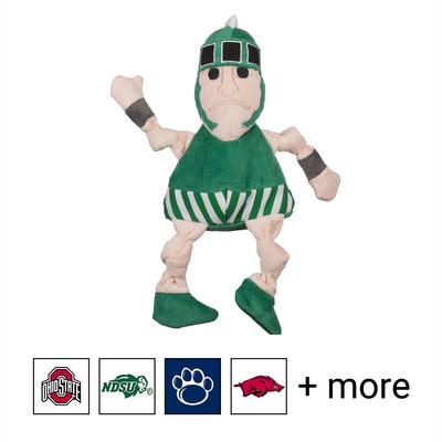 Show full view: HuggleHounds College Mascot Plush Corduroy Knottie Squeaky Plush Dog Toy, Michigan State Spartans, Small slide 1 of 9
