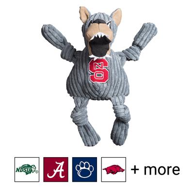 Show full view: HuggleHounds College Mascot Plush Corduroy Knottie Squeaky Plush Dog Toy, North Carolina State Wolfpack, Large slide 1 of 10