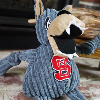 Show full view: HuggleHounds College Mascot Plush Corduroy Knottie Squeaky Plush Dog Toy, North Carolina State Wolfpack, Large slide 3 of 10