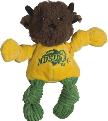 Show full view: HuggleHounds College Mascot Plush Corduroy Knottie Squeaky Plush Dog Toy, North Dakota State Bison, Small slide 1 of 9