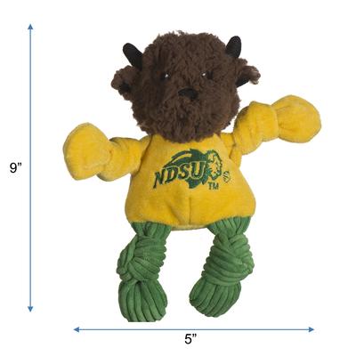 Show full view: HuggleHounds College Mascot Plush Corduroy Knottie Squeaky Plush Dog Toy, North Dakota State Bison, Small slide 2 of 9