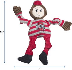 HuggleHounds College Mascot Plush Corduroy Knottie Squeaky Plush Dog Toy, Ohio State Buckeyes, Large slide 2 of 2