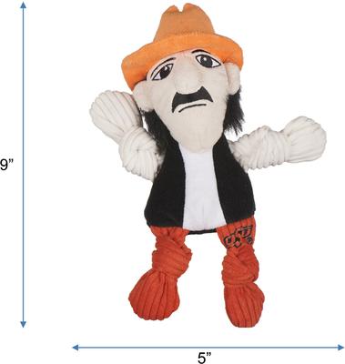 Show full view: HuggleHounds College Mascot Plush Corduroy Knottie Squeaky Plush Dog Toy, Oklahoma State University, Small  slide 2 of 4