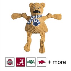 HuggleHounds College Mascot Plush Corduroy Knottie Squeaky Plush Dog Toy, Penn State Nittany Lions, Large