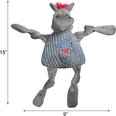 Show full view: HuggleHounds College Mascot Plush Corduroy Knottie Squeaky Plush Dog Toy, Southern Methodist Mustangs, Large slide 3 of 5