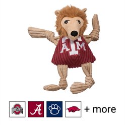 HuggleHounds College Mascot Plush Corduroy Knottie Squeaky Plush Dog Toy, Texas A & M Aggies, Large