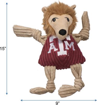 Show full view: HuggleHounds College Mascot Plush Corduroy Knottie Squeaky Plush Dog Toy, Texas A & M Aggies, Large slide 2 of 4