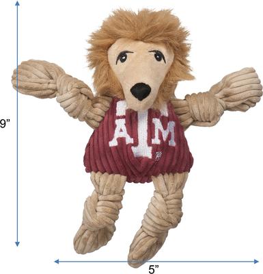 Show full view: HuggleHounds College Mascot Plush Corduroy Knottie Squeaky Plush Dog Toy, Texas A & M Aggies, Small slide 2 of 4
