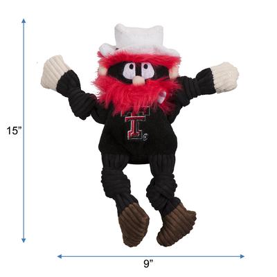 Show full view: HuggleHounds College Mascot Plush Corduroy Knottie Squeaky Plush Dog Toy, Texas Tech Red Raiders, Large slide 3 of 11