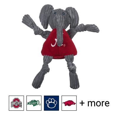 Show full view: HuggleHounds College Mascot Plush Corduroy Knottie Squeaky Plush Dog Toy, Alabama Crimson Tide, Large slide 1 of 10