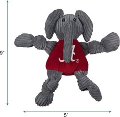 HuggleHounds College Mascot Plush Corduroy Knottie Squeaky Plush Dog Toy, Alabama Crimson Tide, Small slide 2 of 8