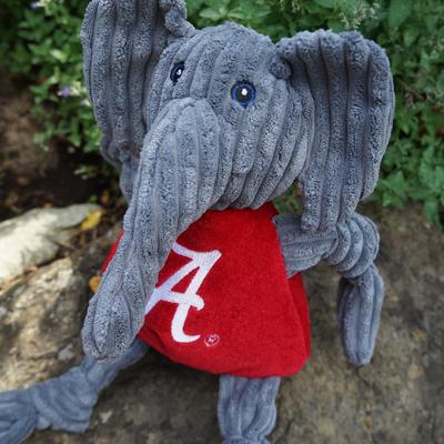 Show full view: HuggleHounds College Mascot Plush Corduroy Knottie Squeaky Plush Dog Toy, Alabama Crimson Tide, Small slide 4 of 11