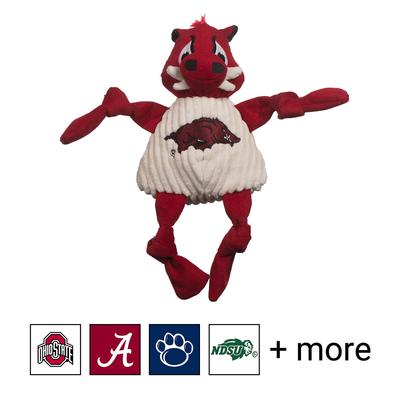 Show full view: HuggleHounds College Mascot Plush Corduroy Knottie Squeaky Plush Dog Toy, Arkansas Razorbacks, Large slide 1 of 10