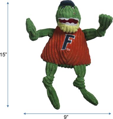 Show full view: HuggleHounds College Mascot Plush Corduroy Knottie Squeaky Plush Dog Toy, Florida Gators, Large slide 2 of 10