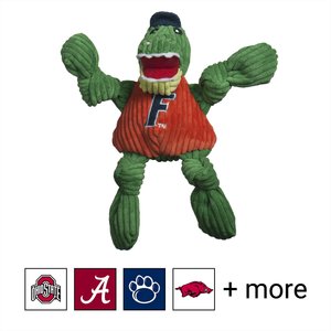 HuggleHounds College Mascot Plush Corduroy Knottie Squeaky Plush Dog Toy, Florida Gators, Small