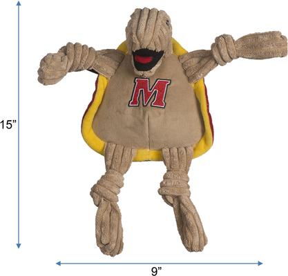 Show full view: HuggleHounds College Mascot Plush Corduroy Knottie Squeaky Plush Dog Toy, Maryland Terrapins, Large slide 3 of 11