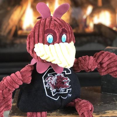 Show full view: HuggleHounds College Mascot Plush Corduroy Knottie Squeaky Plush Dog Toy, South Carolina Gamecocks, Large slide 4 of 11