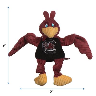 Show full view: HuggleHounds College Mascot Plush Corduroy Knottie Squeaky Plush Dog Toy, South Carolina Gamecocks, Small slide 2 of 10
