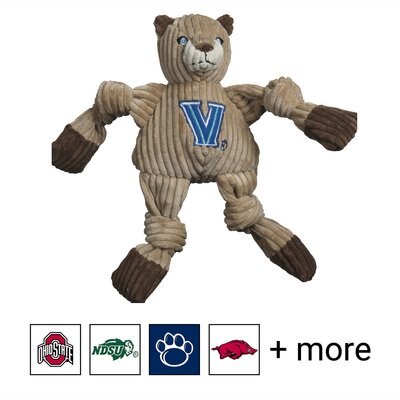 HuggleHounds HuggleHounds College Mascot Plush Corduroy Knottie Squeaky Plush Dog Toy, Villanova Wildcats, Small
