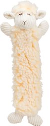 HuggleHounds Fluffer Long & Lovelie Louise Lamb Tough Plush Dog Toy, Ivory, Large