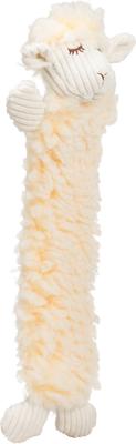 Show full view: HuggleHounds Fluffer Long & Lovelie Louise Lamb Tough Plush Dog Toy, Ivory, Large slide 2 of 6