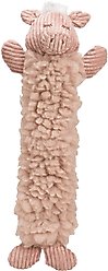 HuggleHounds Fluffer Long & Lovelie Penelope Pig Tough Plush Dog Toy, Pink, Large
