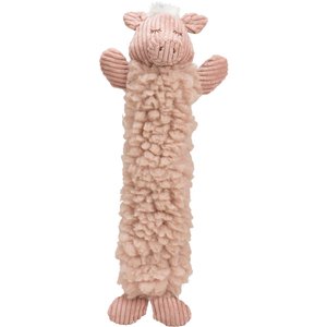 HuggleHounds Fluffer Long & Lovelie Penelope Pig Tough Plush Dog Toy, Pink, Large