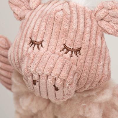 Show full view: HuggleHounds Fluffer Long & Lovelie Penelope Pig Tough Plush Dog Toy, Pink, Large slide 4 of 6