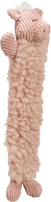 Show full view: HuggleHounds Fluffer Long & Lovelie Penelope Pig Tough Plush Dog Toy, Pink, Large slide 2 of 6