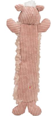 Show full view: HuggleHounds Fluffer Long & Lovelie Penelope Pig Tough Plush Dog Toy, Pink, Large slide 3 of 6